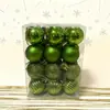 3cm 24 Peças Transfronteiriças Natal Galvanizado Plástico Bolas Enfeites de Árvore de Natal Bolas de Natal em Estoque Decorativas Redondas Conjunto de Bolas em Caixa