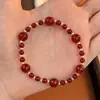 Pulsera de Plata de Ley S925 con Ágata Roja Natural y Perla de Imitación Swarovski, Nuevo Estilo Chino, Toque Retro, Joyería de Nicho para Mujeres