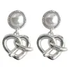 Pendientes de Nudo de Corazón con Perlas Estilo Dulce y Fresco Diseño de Nicho Trabajo con Nudo de Agua Alcalina Joyería de Oreja Versátil Elegante