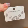Exquisito y de Moda, Lujo Ligero, Flor Completa de Diamante, Doble C, Juego de Pendientes de Tres Piezas para Mujer, Elegante y Compacto, Versátil para el Uso Diario, Pendientes al por Mayor