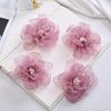 Flor de imitación diy accesorios hechos a mano borde quemado gasa zapatos y sombreros horquilla flor de gasa tocado decoración de ropa accesorios