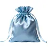 Bolsas de Satén Imitación de Seda de Alta Gama con Cordón para Empaque de Joyería, Bolsas a Prueba de Polvo con Logotipo Personalizado al por Mayor