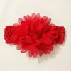 Novo Produto Transfronteiriço Europeu e Americano Faixa de Cabeça Infantil de Chiffon com Flor Faixa Elástica para Bebê Fontanela Acessórios de Cabelo Faixa de Cabeça para Bebê