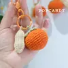 Chaveiro de Crochê Decorativo Laranja DIY Presente Produto Acabado com Pingente de Amendoim Cabide de Bolsa