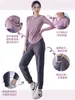Camisa de yoga com absorção de suor para mulheres, top esportivo para corrida de primavera e outono, conjunto de treino de manga longa de secagem rápida para fitness