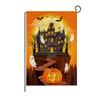 Bandera de Jardín Nueva de Halloween Transfronteriza Amazon Bandera de Lino Estampada de Calabaza Decoración de Patio Hecha a Mano