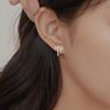 Arete de Botón Estilo Ballet Lazo Plata S999 Mate Hueco Diseño de Nicho Arete de Cinta Delicado Dulce