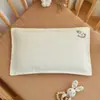 Funda de almohada de gasa de doble capa de algodón puro para bebé, funda de almohada fina transpirable de algodón para todo el verano, para niños de jardín de infantes