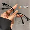 Nuevos lentes para hombre estilo retro, modernos y elegantes, diseñados para hombres conocedores de la tecnología, con lentes transparentes, bloqueo de luz azul y un refinado diseño de media montura