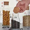 Bote de Vidrio de Borosilicato Alto para Té, Frasco para Especias con Tapa de Corcho, Recipiente Sellado de Vidrio Transparente, Botella de Almacenamiento para Uso Doméstico