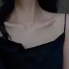 Collar Geométrico Largo para Mujer Cadena de Clavícula Coreana de Moda Simple y Generoso Celebridad de Internet Elegante Personalizado Estudiante Colgante Fresco