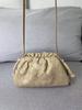 Bolso Tejido Nube Popular en Internet Verano Nuevo Europeo y Americano Elegante Volante Bolso Dumpling Cuero Genuino Combinable Bandolera de Hombro Único para Mujer