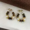 Pendientes de Perla con Piedra Ojo de Tigre Maillard para Mujer Diseño de Nicho Únicos Exquisitos Pendientes de Lujo Ligero Gama Alta Pendientes de Otoño e Invierno