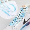 Cadarços coloridos impressos tie-dye personalizados aj1 8mm de camada dupla plana Esportes sapatos brancos na moda Halo-dye atacadores