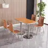 Juego de mesa y sillas para comida rápida, bar de snacks, tienda de fideos, cafetería escolar para estudiantes, comedor de empresa, comedor de fábrica, mesa y sillas de comedor de acero inoxidable