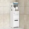 Gabinete lateral para inodoro, bote de basura, almacenamiento de pie a prueba de humedad, portapaquetes sanitarios, almacenamiento para inodoro, estante para baño