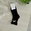 Calcetines Lisos con Lazo Floral para Mujer, Novedad Primavera/Verano Estilo Coreano Ins de Lunares, Calcetines Bajos y de Media Pantorrilla