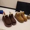 Botas de Nieve de Suela Gruesa para Aumentar la Altura para Mujer, Nuevo Estilo Otoño e Invierno 2026, Botines Cortos Estilo Birkenstock con Forro de Lana y Engrosados, Zapatos de Algodón Cálidos y Antideslizantes
