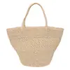 Bolsa de Palha Tecida Estilo Pastoral Simples para Mulheres 2026 Verão Grande Capacidade Casual para Férias na Praia Bolsa Tote de Ombro