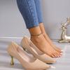 Sapatos Versáteis de Couro Macio da Moda 2025 Verão Novo Salto Agulha Sexy Bico Fino Elegante Temperamento de Irmã Real Salto Alto para Mulheres