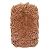 Bolsa de Mão de Cristal Vertical para Celular Bolsa de Jantar Cravejada com Diamantes Recortada para Banquete Bolsa Feminina com Alça de Mão