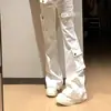Jeans de Trabajo Retro de Calle Americana con Tirantes para Mujer, Pantalones Rectos Ajustados Delgados para Hombre