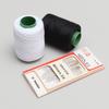 Hilo para máquina de coser, rollo grande, tamaño 8000, para coser ropa, hilo de alta resistencia, para uso doméstico, con cierre de borde, poliéster 402, hilo de coser Pagoda, blanco y negro.