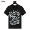 Camiseta al por mayor de marca americana moderna Psychobunny con estampado de calavera de conejo colorido y degradado, manga corta, cuello redondo