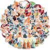 50 adesivos originais de raposa de desenho animado à prova d'água, para mala, copo d'água, celular, adesivos fofos de recompensa para crianças, sem violação de direitos autorais