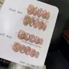 [Kitty Azúcar Rosa] Decoración de Gatito Estéreo Dulce Ojo de Gato Rosa Nude Manicura Portátil Exquisita y Juguetona Hecha a Mano
