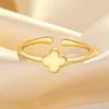 Nova chegada de quatro folhas Clover Ring elegante design de nicho feminino
