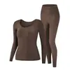 Roupa para Cuidados com a Pele com Fragrância de Camélia Ultrafina para Mulheres, Camada Base Invisível, Roupa de Outono e Calças Longas, Roupa para Cuidados com a Pele, Conjunto Quente para Mulheres