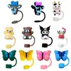 Nuevas Tapas de Popote Stanley Animales Mariposa Silicona de Grado Alimenticio Cubiertas para Popote 10mm Popote Cubiertas de Silicona Mayoreo