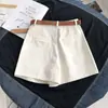 Shorts de Pierna Ancha de Cintura Alta Estilo Coreano de Verano para Mujer, Pantalones Cortos Blancos Holgados Adelgazantes Tallas Grandes, Shorts Casuales para el Trabajo