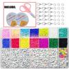 Cuentas de arroz con alfabeto, cuentas de vidrio de 3 mm, hilo elástico, aptas para explosiones del sudeste asiático, accesorios de joyería DIY.