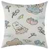 Funda de almohada de lino con estampado de conejo de dibujos animados de animales nuevos de Temu Transfronterizo Etiqueta decorativa de animal Jit Envío directo