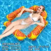 Nueva Hamaca Flotante Inflable para Piscina de Cuatro Tubos, Esterilla Flotante Plegable Rayada, Hamaca de Agua Silla Flotante Inflable Esterilla Flotante