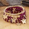 Conjunto de Pulseiras de Cristal Borboleta Multicamadas Moda Europeia e Americana para Mulheres, Nova Pulseira de Contas Criativa Personalizada Boêmia