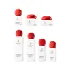 Pote de creme branco fosco com tampa vermelha 50g material de embalagem para skincare fábrica de origem garrafa de vidro para loção suporta personalização OEM/ODM
