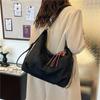 Bolsa de Hombro Retro de Cuero Nubuck para Axila, Mochila Multifuncional de Ante para Viajes Diarios, Mochila para Mujer, Bolso Tote Plegado