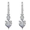 Sentindo Temperamento Mossan Brincos de Diamante em Forma de Coração Brincos 2 Quilates Amor Diamante Vestido de Noiva Jantar Brincos Brincos