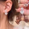Brincos de prata S925 com agulha, novos brincos super flash love com diamantes, design de nicho feminino, brincos doces que combinam
