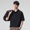 Ropa para Hombre Fengshe / Camisa Polo de Gasa Burbuja Estilo Americano Versátil Holgada 125g Camiseta de Manga Corta de Verano con Doble Bolsillo en el Pecho