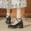 Zapatos de tacón alto estilo Mary Jane francés para mujer, nuevo modelo otoño 2026, con correas cruzadas y correas de hebilla, adecuados para faldas y cheongsams vintage.