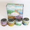 Caja de metal redonda con forma de tambor para té perfumado, caja de hierro para galletas, rollo de huevo, tarro de dulces, envase para velas de aromaterapia, tarro de hojalata