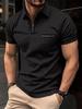 Ins Europeo y Americano Transfronterizo Verano 2023 Venta Rápida Amazon T Waffle para Hombre Botón Cuello Henry Polo Deportivo