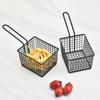Fornecimento transfronteiriço de aço inoxidável mini batatas fritas cesta batatas fritas batatas fritas cesta criativa louça pequena cesta de fritura cesta de sobremesa americana