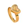 Comercio Exterior Transfronterizo Anillo de Acero Inoxidable Amor Cruz Diamante Anillo Lujo Ligero Elegante Chapado en Oro 18K Anillo de Pareja