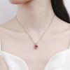 Nuevo collar de rubí con forma de corazón de océano para mujer, elegante collar con accesorios transfronterizos europeos y americanos, collar estilo Ins para mujer.