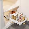 Estante para condimentos extraíble tipo cajón de cocina sin instalación, estante inferior para fregadero, cesta extraíble para utensilios de cocina domésticos, caja de almacenamiento para cajón de armario